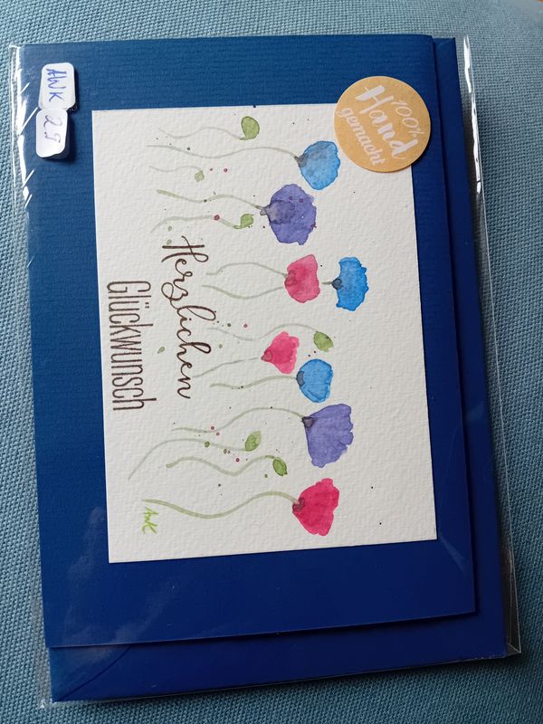 Grußkarte Blumen Blau Grußkarte Blumen Blau