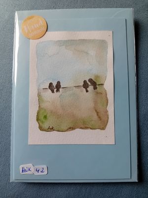 Grußkarte Vögel Blau Grußkarte Vögel Blau