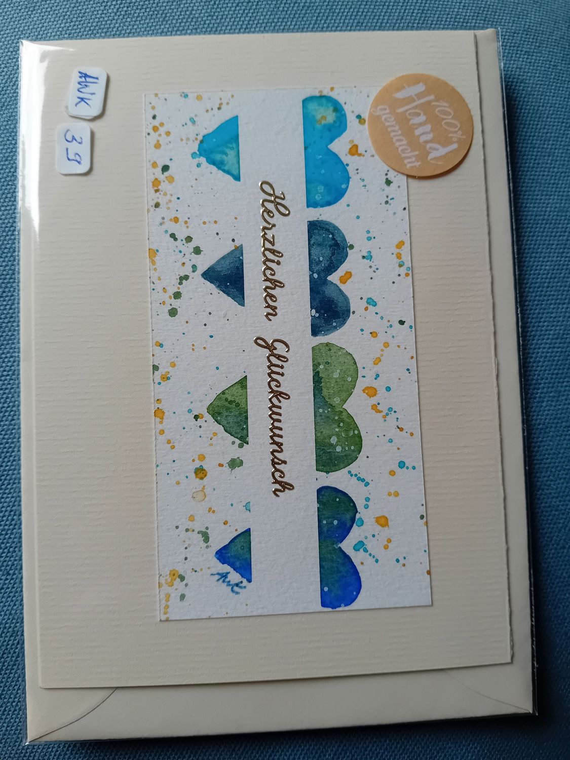 Grußkarte Blumen Herzlichen Glückwunsch Beige