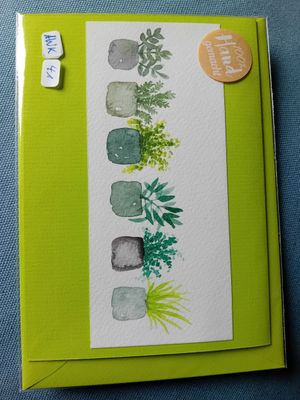 Grußkarte Blumen mit Topf Hellgrün Grußkarte Blumen mit Topf Hellgrün