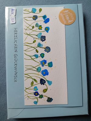 Grußkarte Blumen Herzlichen Glückwunsch Hellblau Grußkarte Blumen Herzlichen Glückwunsch Hellblau