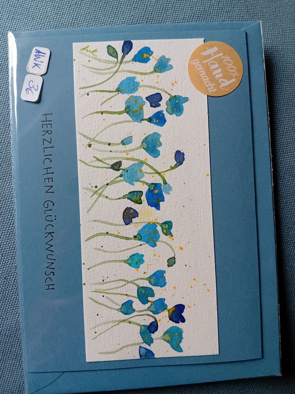 Grußkarte Blumen Herzlichen Glückwunsch Blau Grußkarte Blumen Herzlichen Glückwunsch Blau