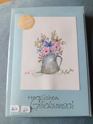 Grußkarte Blumenvase Grußkarte Blumenvase