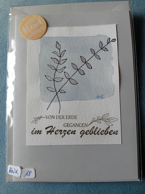 Grußkarte von der Erde gegangen im Herzen geblieben Grau Grußkarte von der Erde gegangen im Herzen geblieben Grau