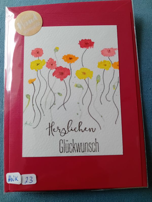 Grußkarte Blumen Herzlichen Glückwunsch Rot Grußkarte Blumen Herzlichen Glückwunsch Rot