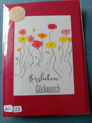 Grußkarte Blumen Herzlichen Glückwunsch Rot Grußkarte Blumen Herzlichen Glückwunsch Rot