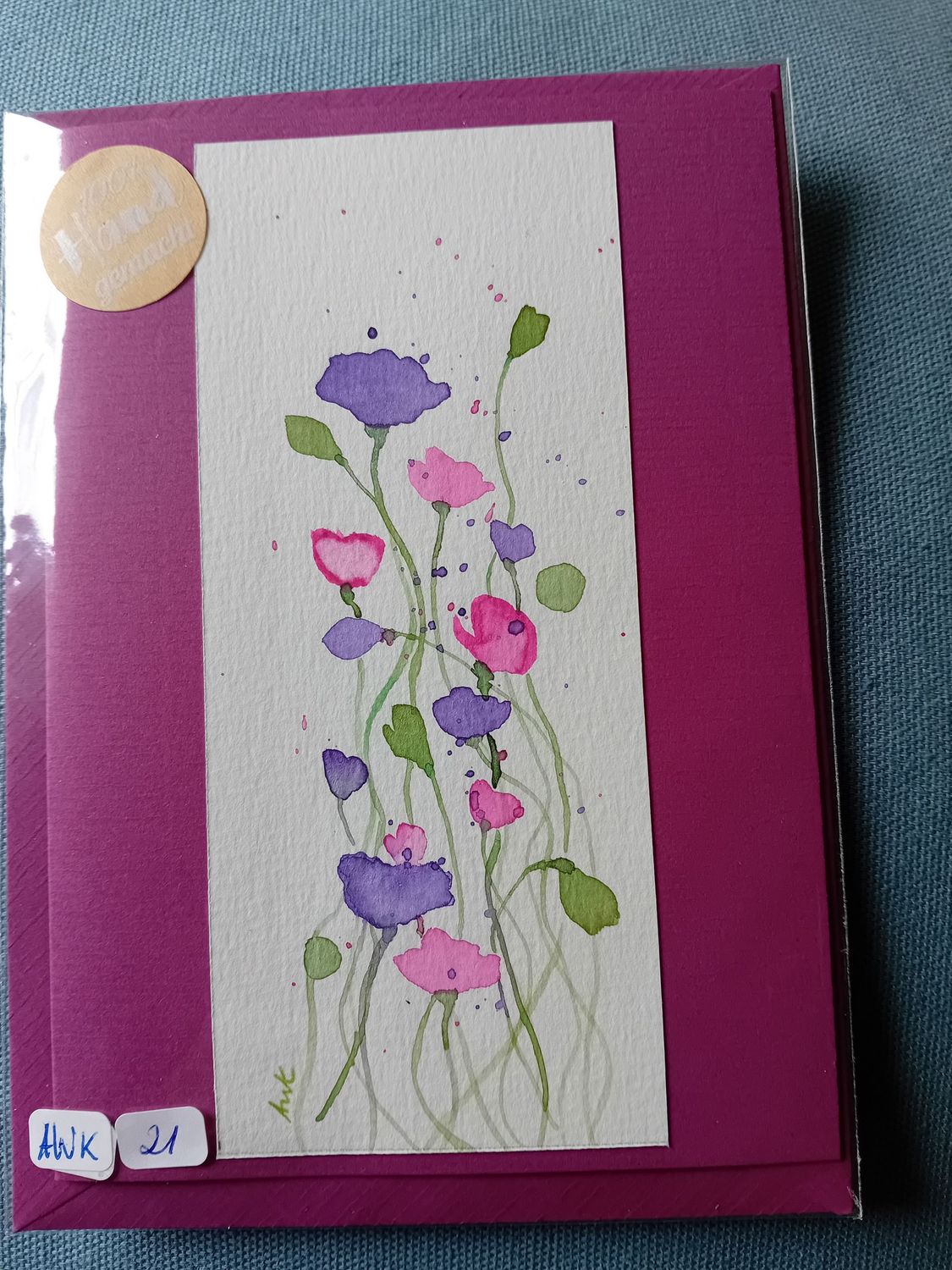 Grußkarte Blumen Rosa