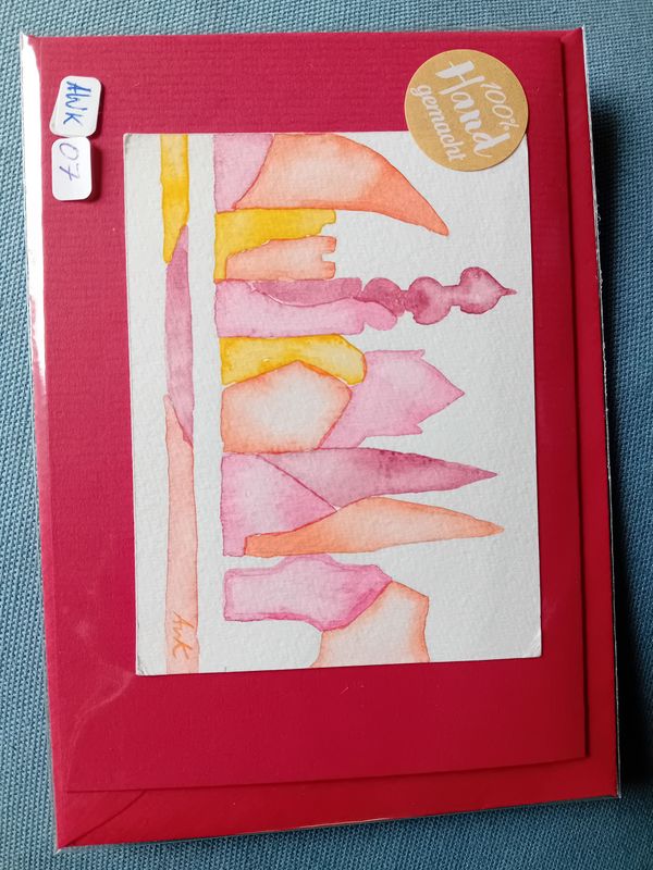 Grußkarte Gelb, Rosa und Orange Grußkarte Gelb, Rosa und Orange