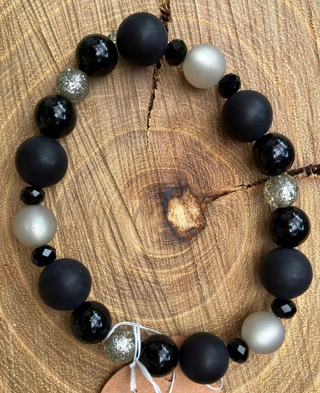 Armband schwarz/grau/silber Armband schwarz/grau/silber