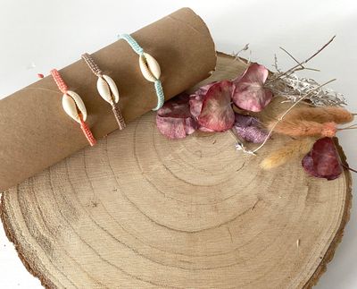 Makramee Armband Muschel Makramee Armband Muschel