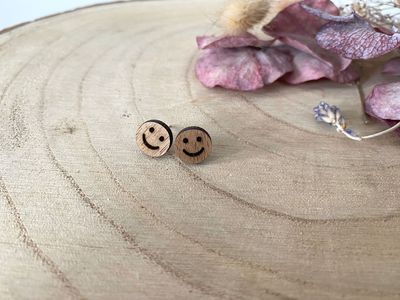 Holzohrstecker Happy Smile Holzohrstecker Happy Smile