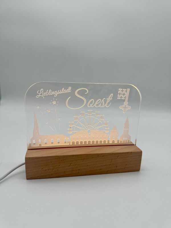LED Schild Holzsockel LED Schild Holzsockel