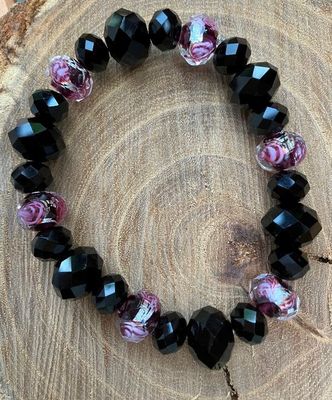 Armband schwarz-violett Armband schwarz-violett