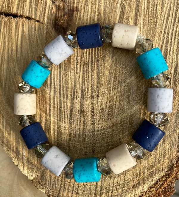 Armband grau-blau-türkis
