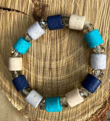 Armband grau-blau-türkis Armband grau-blau-türkis