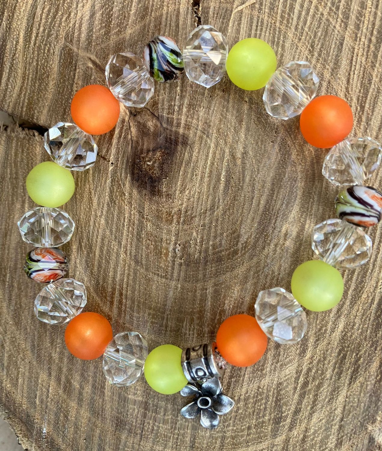 Armband elastisch orange grün
