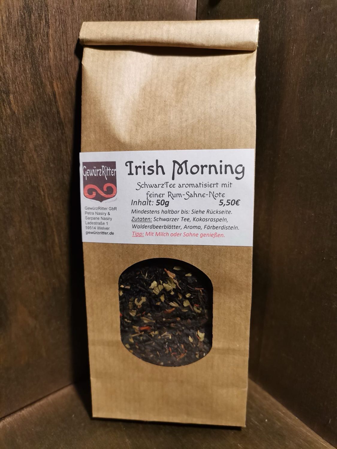 Irish Morning - Schwarzer Tee aromatiesiert mit feiner Rum Sahne Note