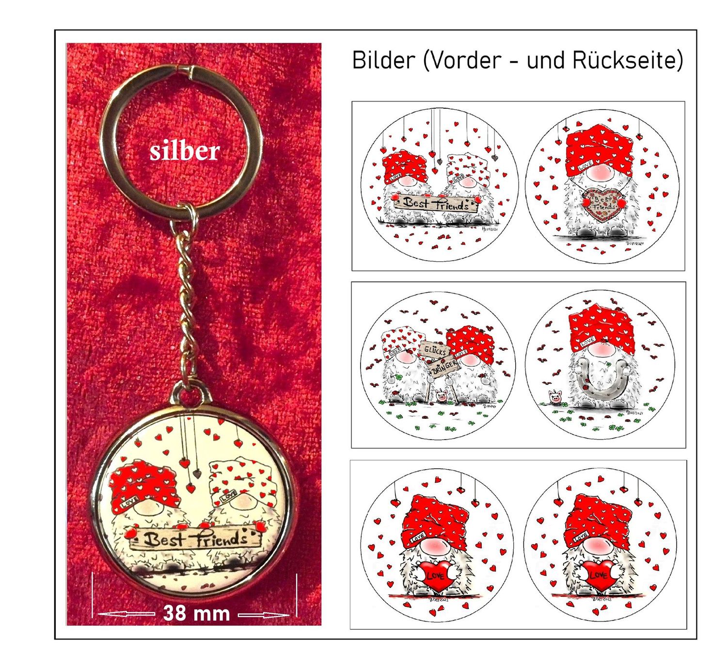 Schlüsselanhänger verschiedene mit Wichteln