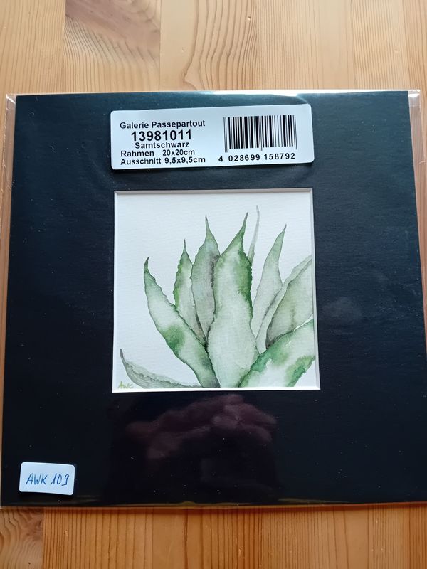 Aquarellbild Bäume Hellblau