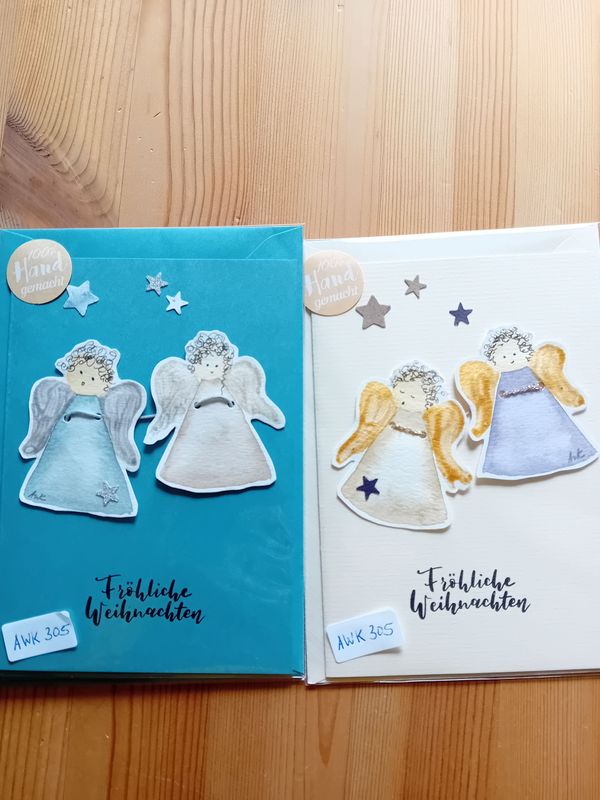 Grußkarte mit zwei Engeln