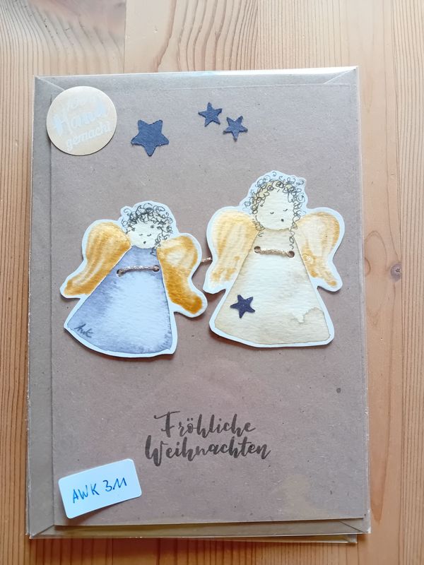 Grußkarte mit zwei Engelchen