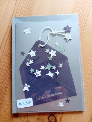 Grußkarte mit Umschlag und Sternen Grußkarte mit Umschlag und Sternen