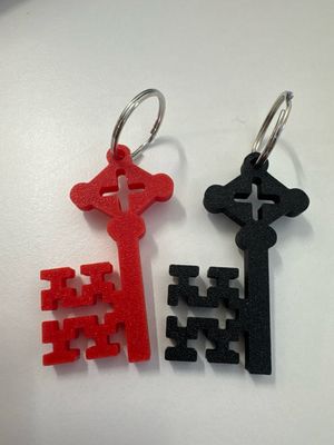 Schlüsselanhänger "Soester Schlüssel" in rot und schwarz