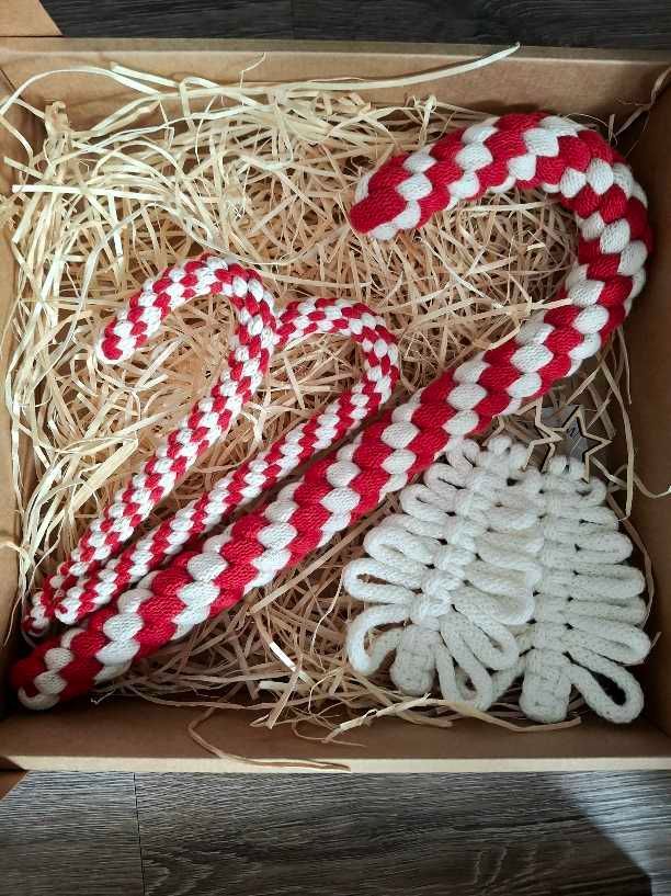 Weihnachtsgeschenkbox M, Zuckerstangen - verschiedene Farben