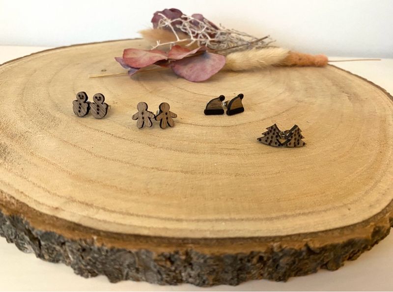 Holzohrstecker Weihnachten Holzohrstecker Weihnachten