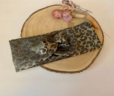 Knotenhaarband Jersey Leo olive