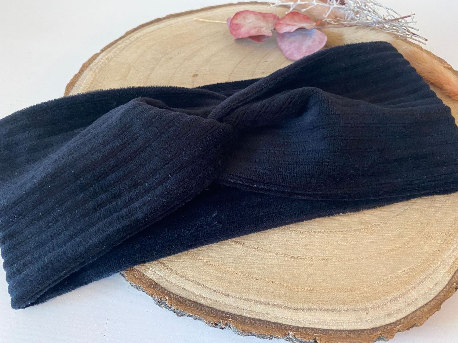 Knotenhaarband Cordjersey schwarz Knotenhaarband Cordjersey schwarz