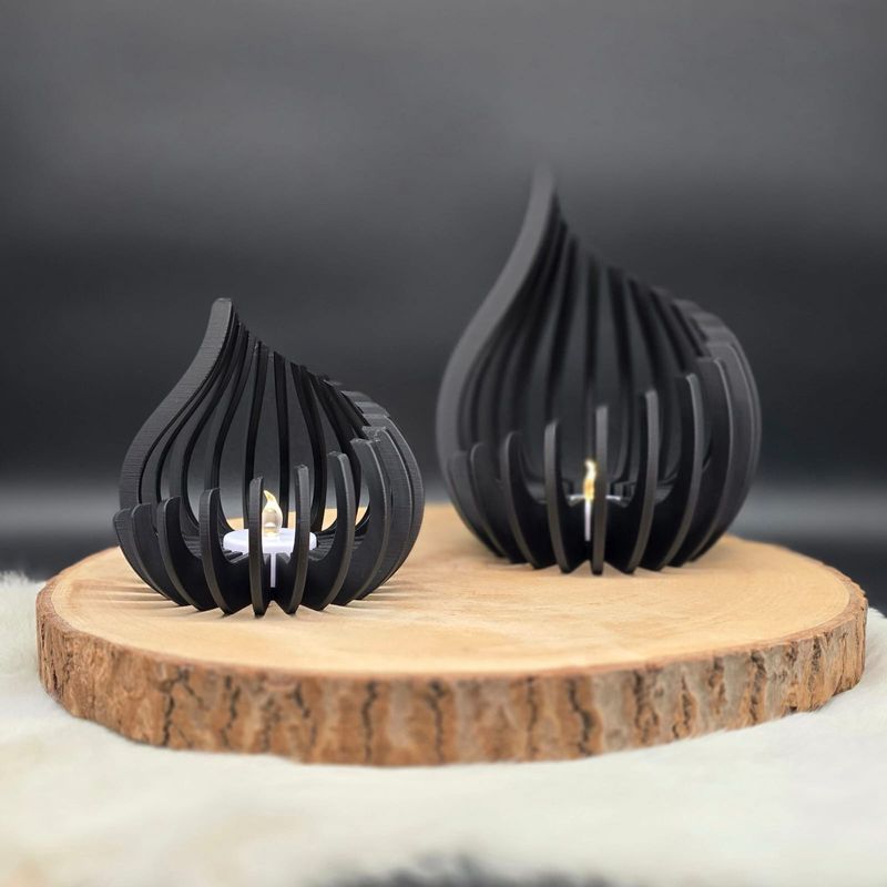 Kerzenhalter Windlicht Spirale in schwarz (klein)