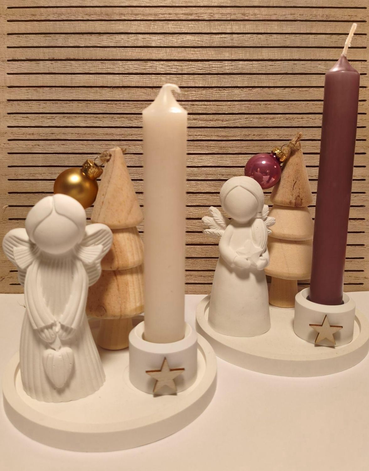 Teller mit Engel und Weihnachtsbaum