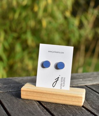 Ohrstecker Kreis, kornblumenblau