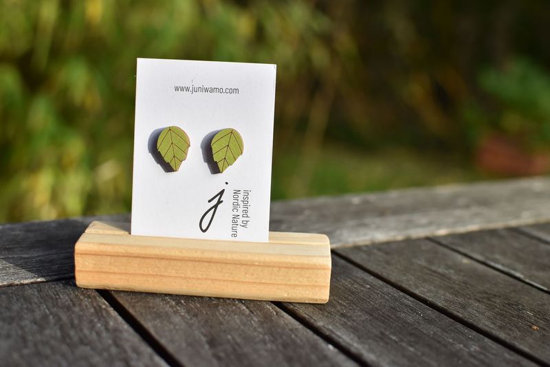 Ohrstecker Birkenblatt, grün Ohrstecker Birkenblatt, grün