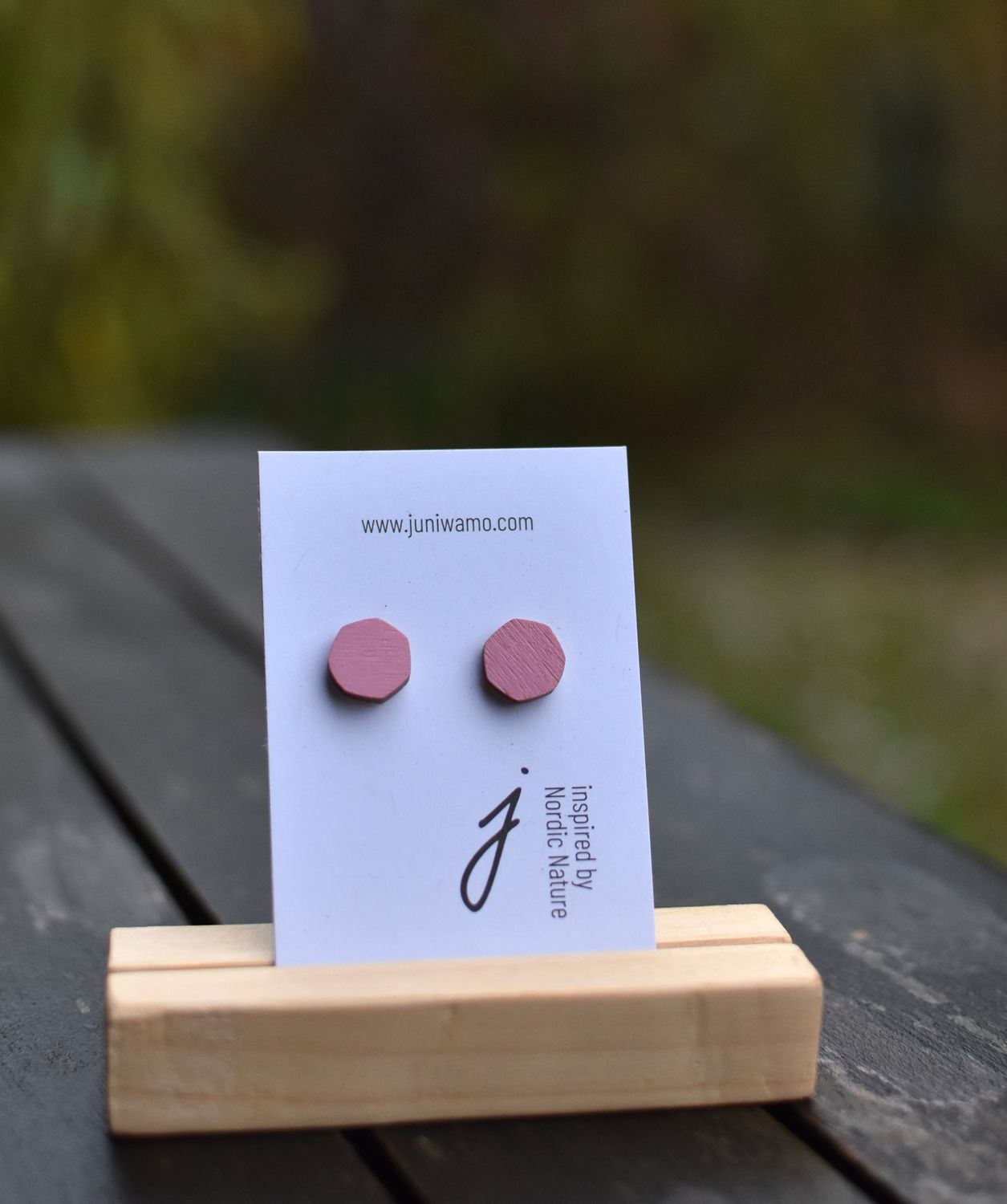 Ohrstecker Heptagon, rosa