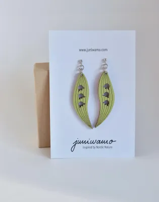 Hängeohrring Maiglöckchen, einseitig bedruckt, hellgrün Hängeohrring Maiglöckchen, einseitig bedruckt, hellgrün