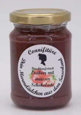 Fruchtaufstrich Gelee - Erdbeer m. weißer Schoko Fruchtaufstrich Gelee - Erdbeer m. weißer Schoko