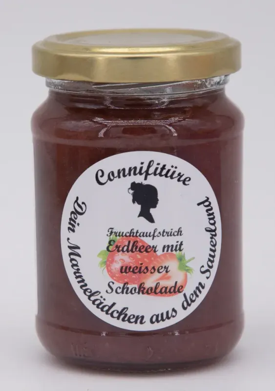 Fruchtaufstrich Gelee - Erdbeer m. weißer Schoko Fruchtaufstrich Gelee - Erdbeer m. weißer Schoko