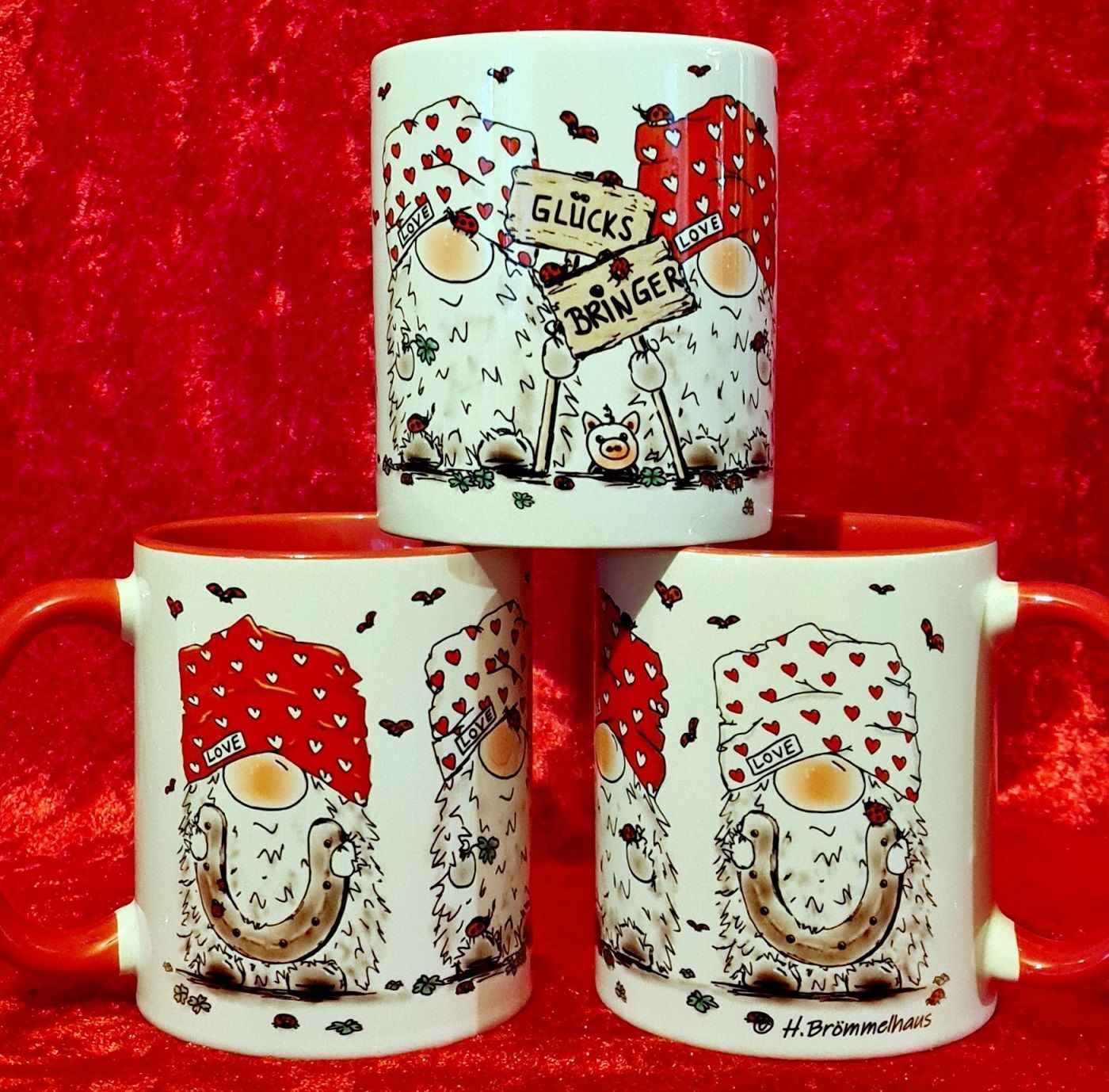 Keramiktasse Glücksbringer