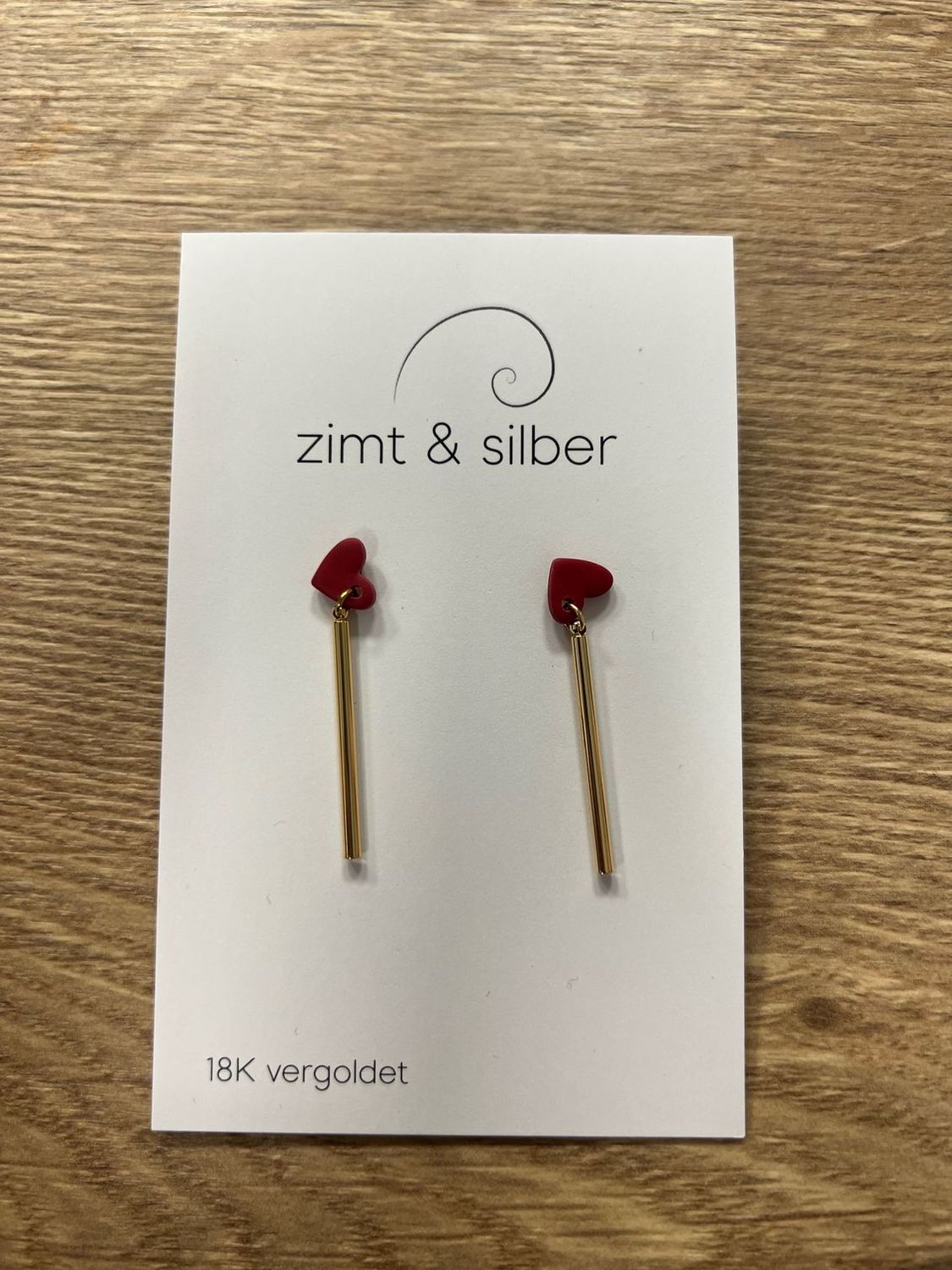 Ohrringe Ohrringe "Lovis rot", 18K vergoldet
