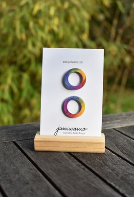 Ohrstecker Ring Regenbogen (groß)