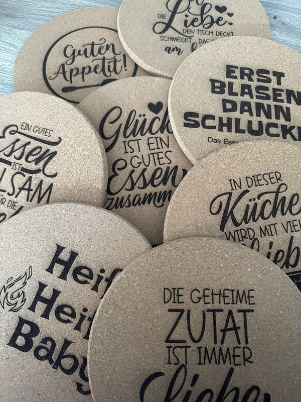 Topfuntersetzter mit Spruch