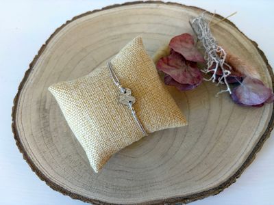 handgemachtes Armband mit Holzverbinder in Herzform