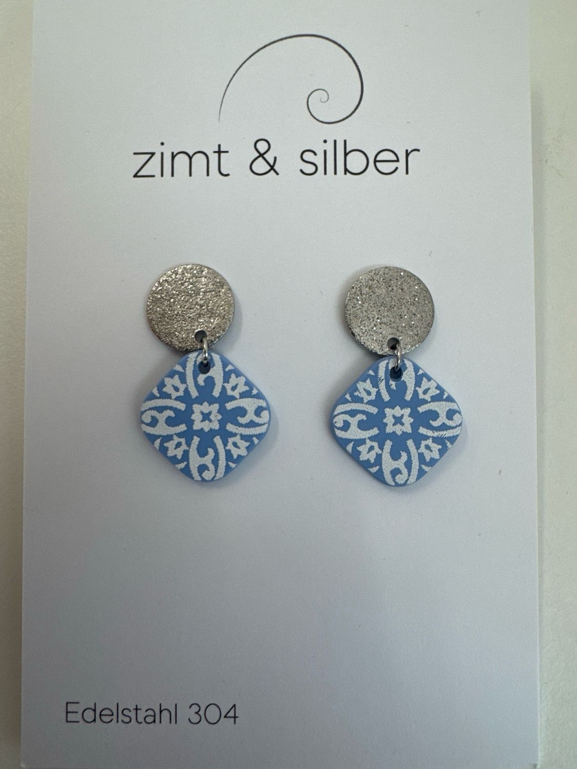 Ohrringe Edelstahl blau
