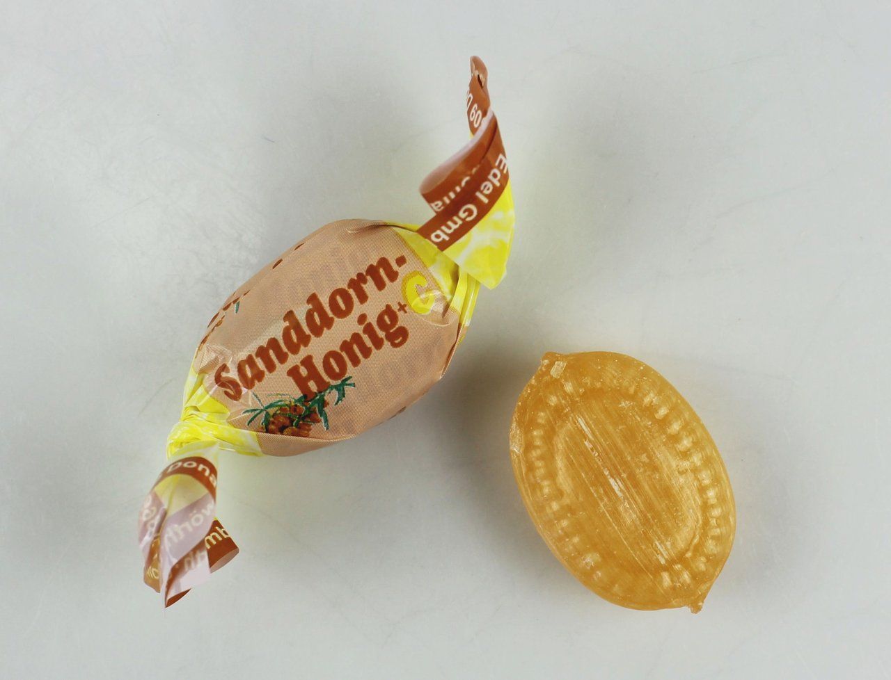 Sanddorn Honig Bonbons gefüllt gewickelt + Vitamin C