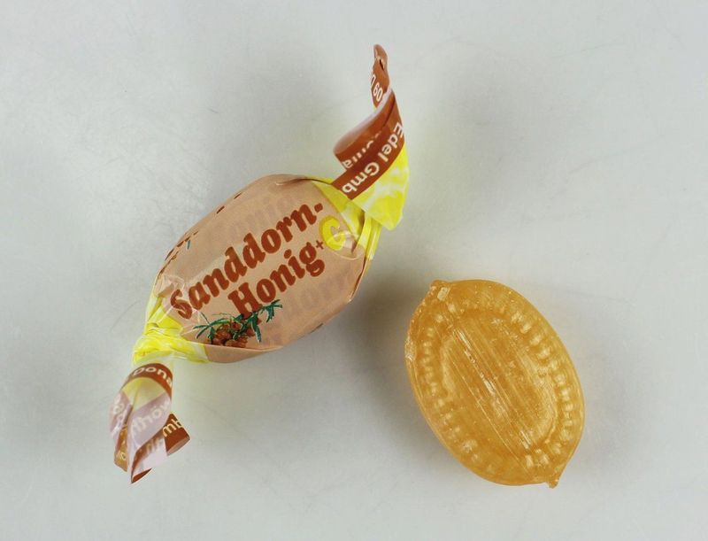 Sanddorn Honig Bonbons gefüllt gewickelt + Vitamin C