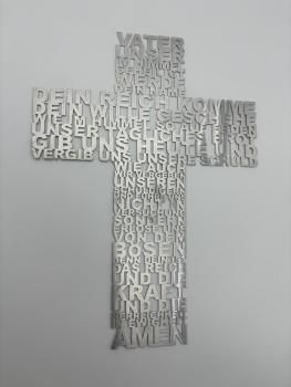 Vater Unser Wortkreuz aus Edelstahl Vater Unser Wortkreuz aus Edelstahl