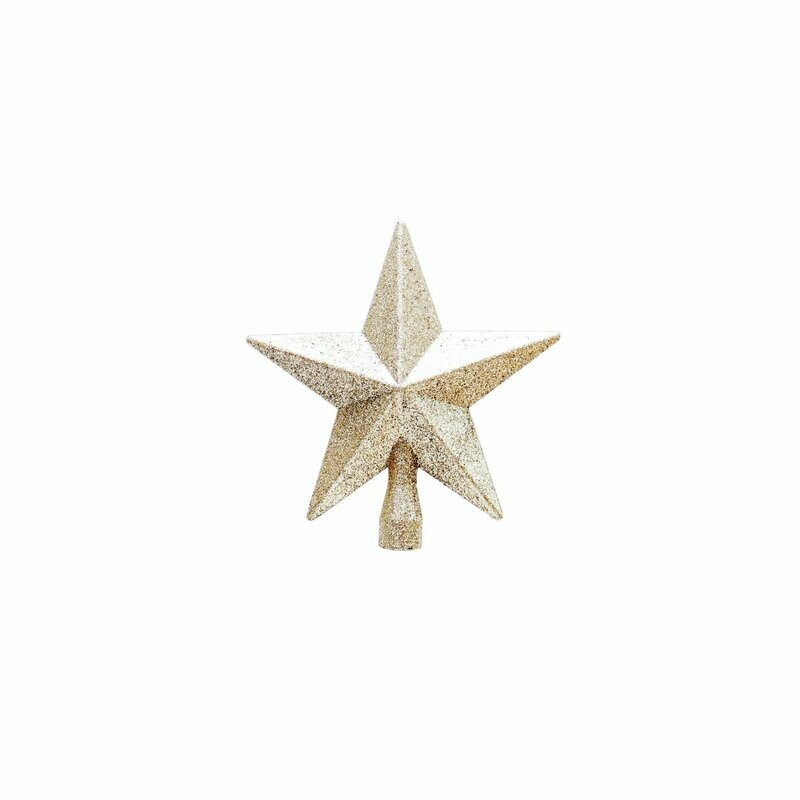 Weihnachtsbaumspitze Stern mit Glitter  "gold"