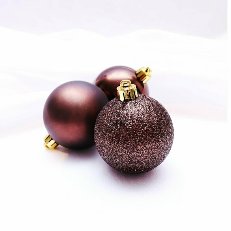 Weihnachtskugel schokobraun Ø6cm - 10 Stk. Weihnachtskugel schokobraun Ø6cm - 10 Stk.